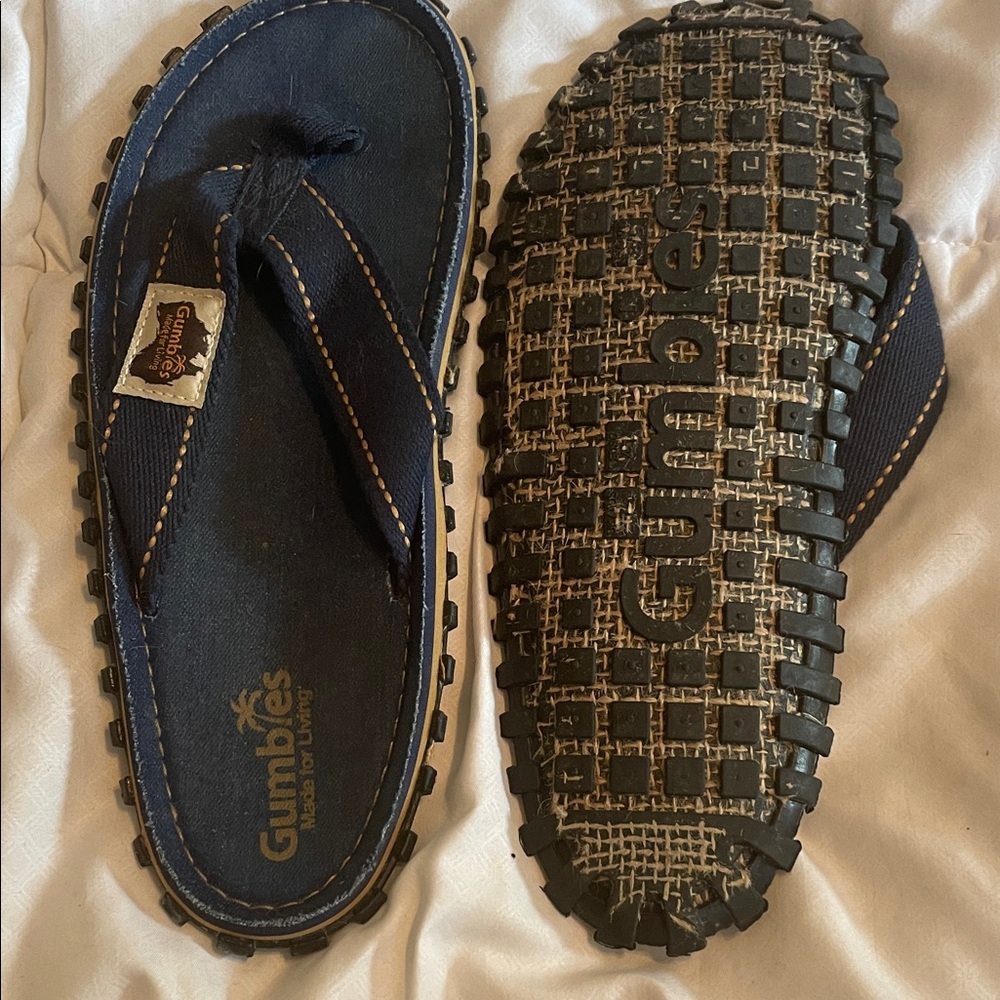 Gumbies unisex cotton canvas Navy Sandals